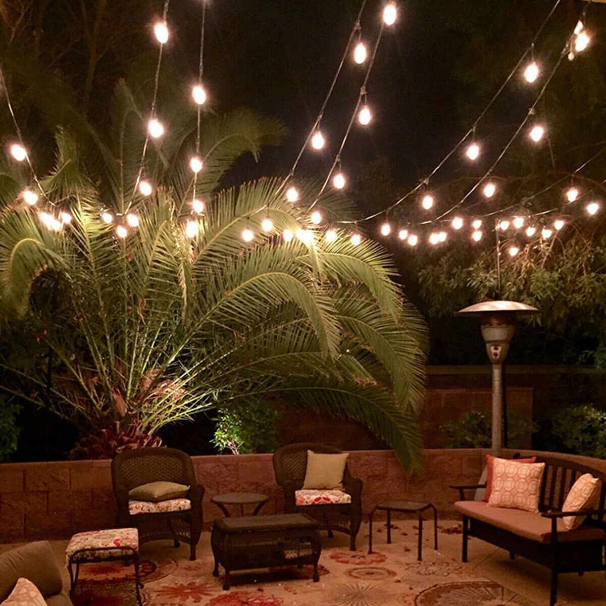 Slickblue Waterproof Outdoor Hanging Lights with Warm White Glow
