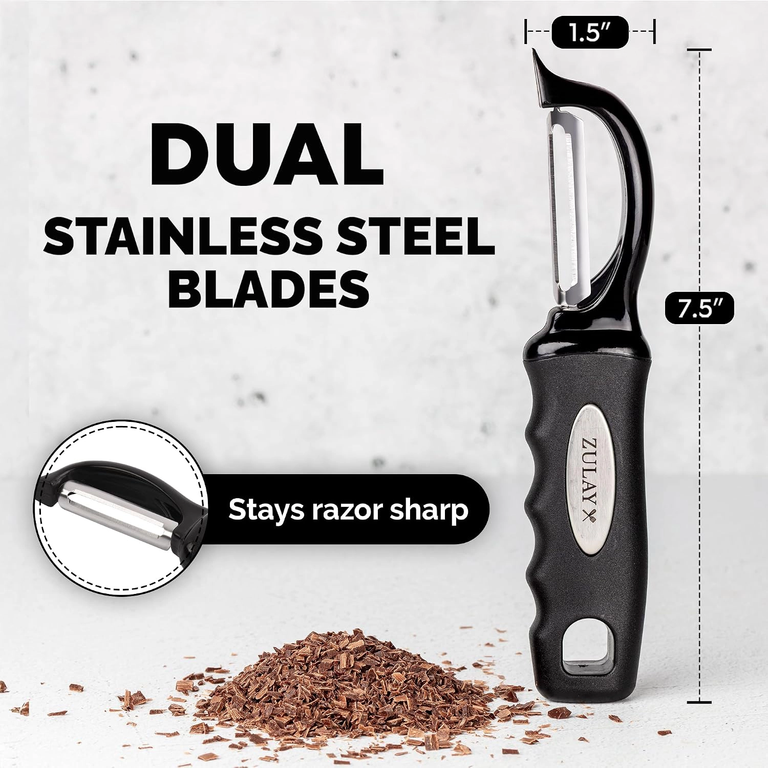 Zulay Kitchen Premium Vegetable Swivel Peeler with Razor Sharp Stainless Steel Blades & Strong Ergonomic Handle