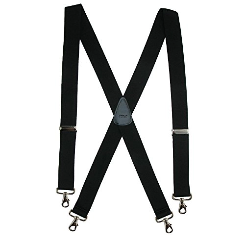 CTM Men's Elastic Solid Color X-Back Suspender with Swivel Hook Ends