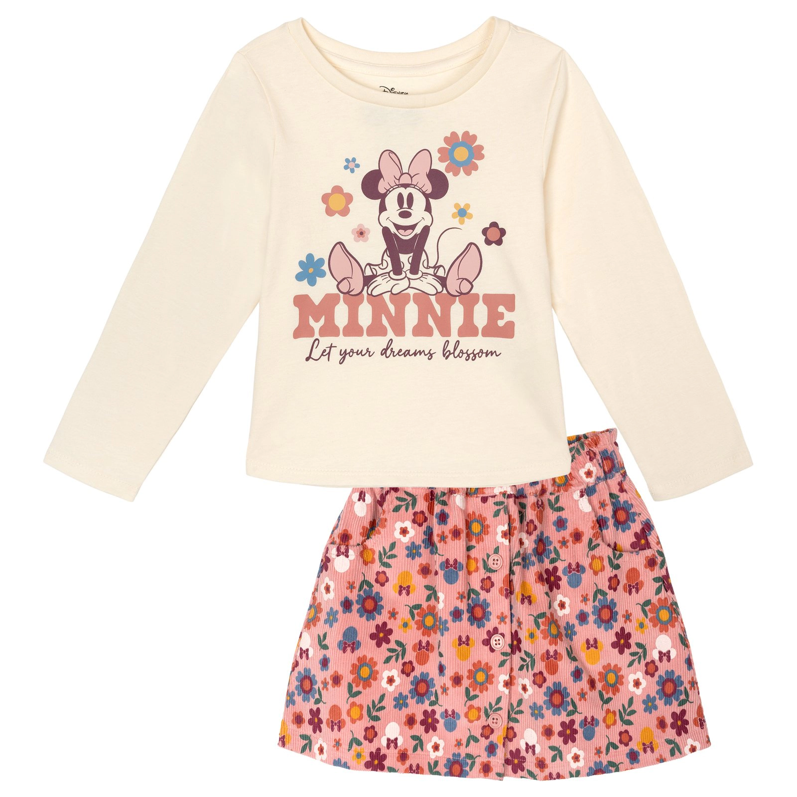 Disney Minnie Mouse Girls' 2-Piece Tee and Skirt Set