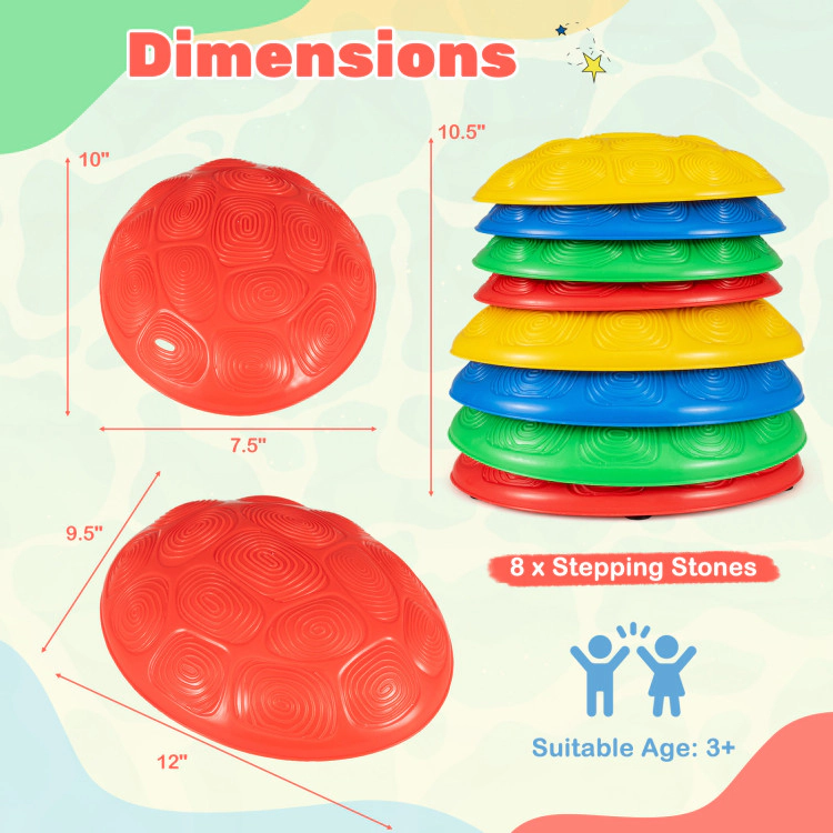 Hivvago Stepping Stones for Kids 8 PCS Non-Slip Toddler Stepping Stones Balance Sensory Toys