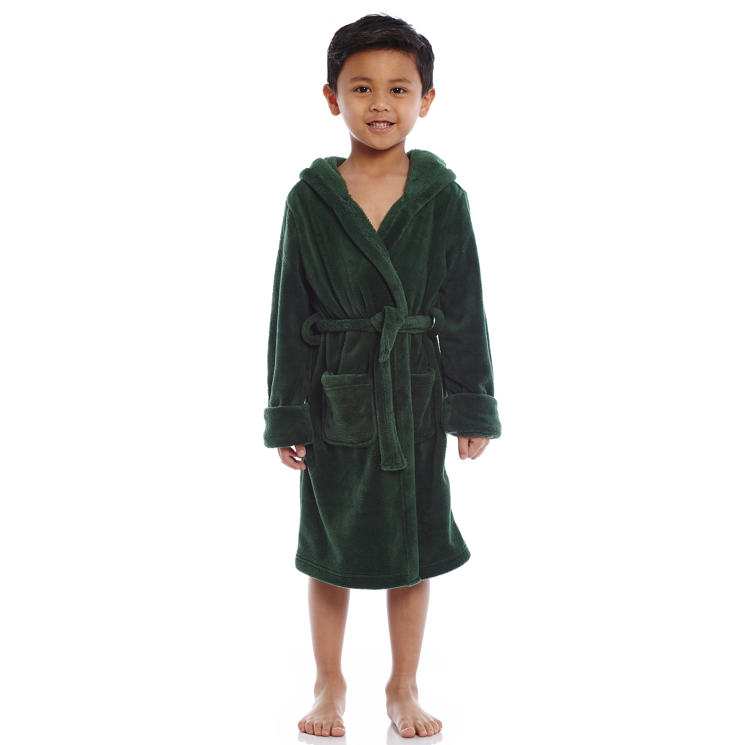 Leveret Kids Classic Hooded Fleece Robe