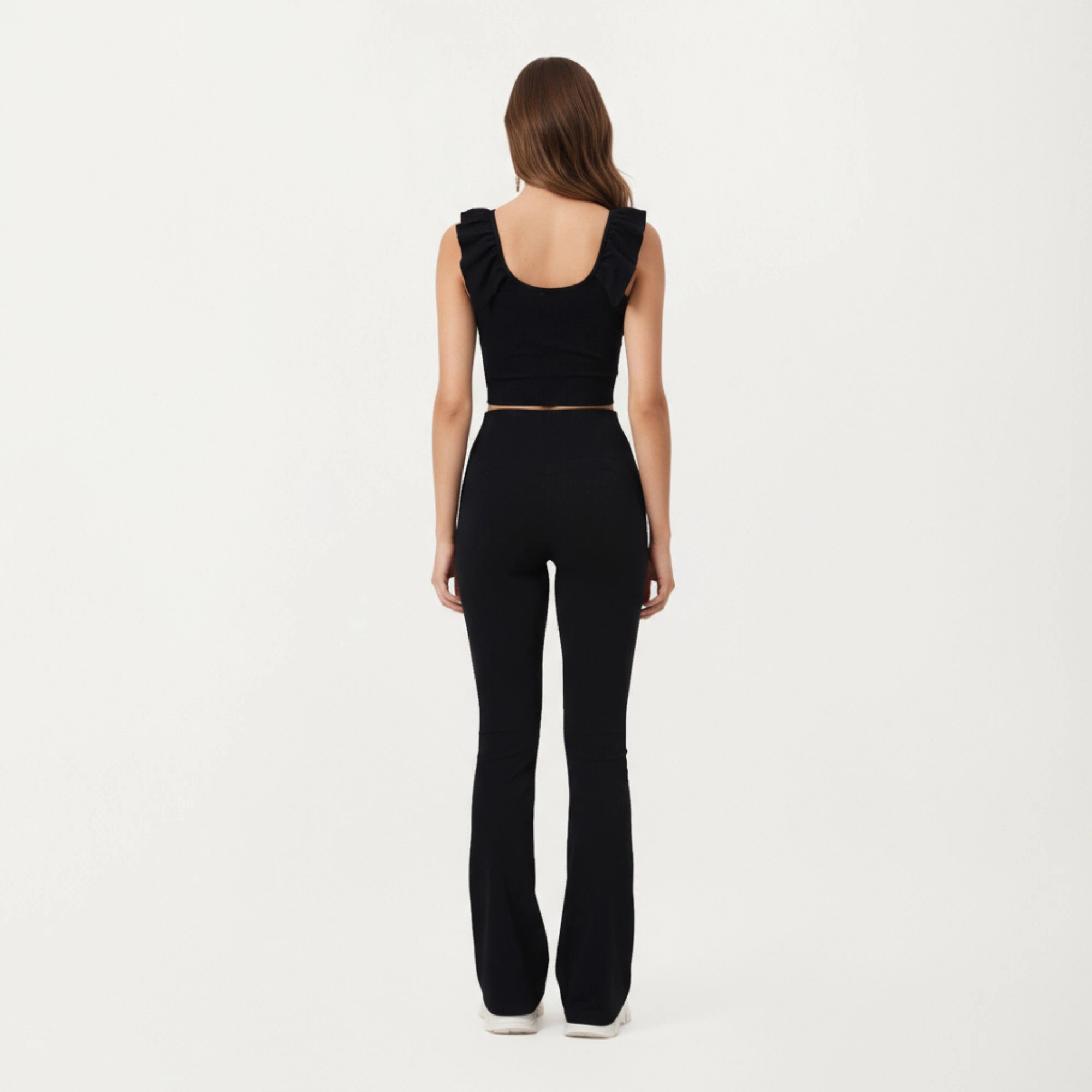 Anna-Kaci Women's High-Waist Flare Sweatpants with Slim Fit Stretch Fabric