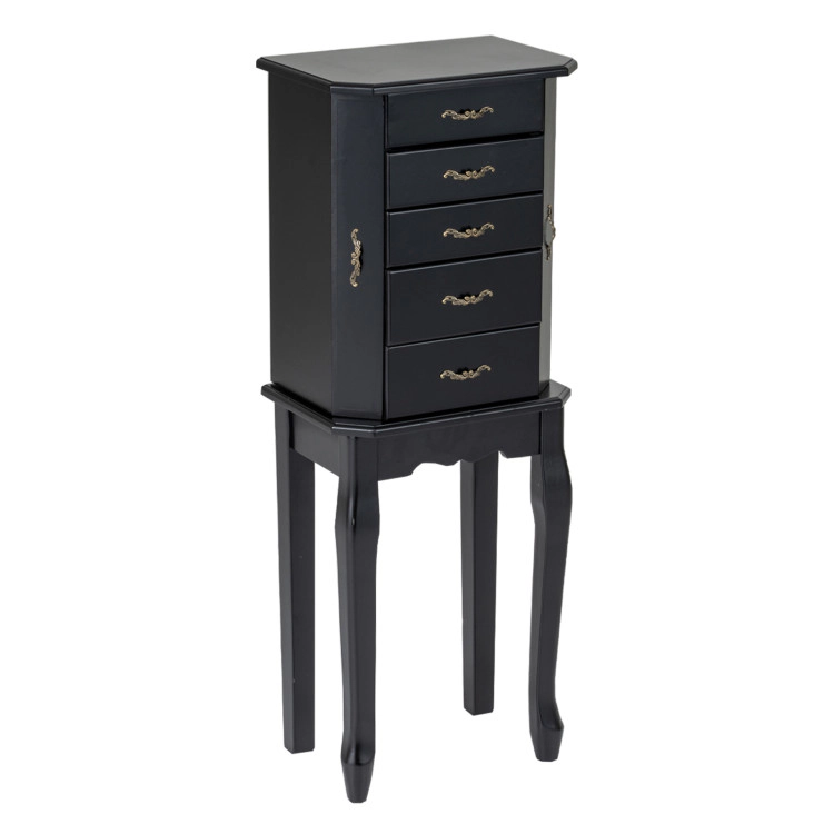 Hivvago Standing Jewelry Box with 4 Drawers and 2 Side Doors