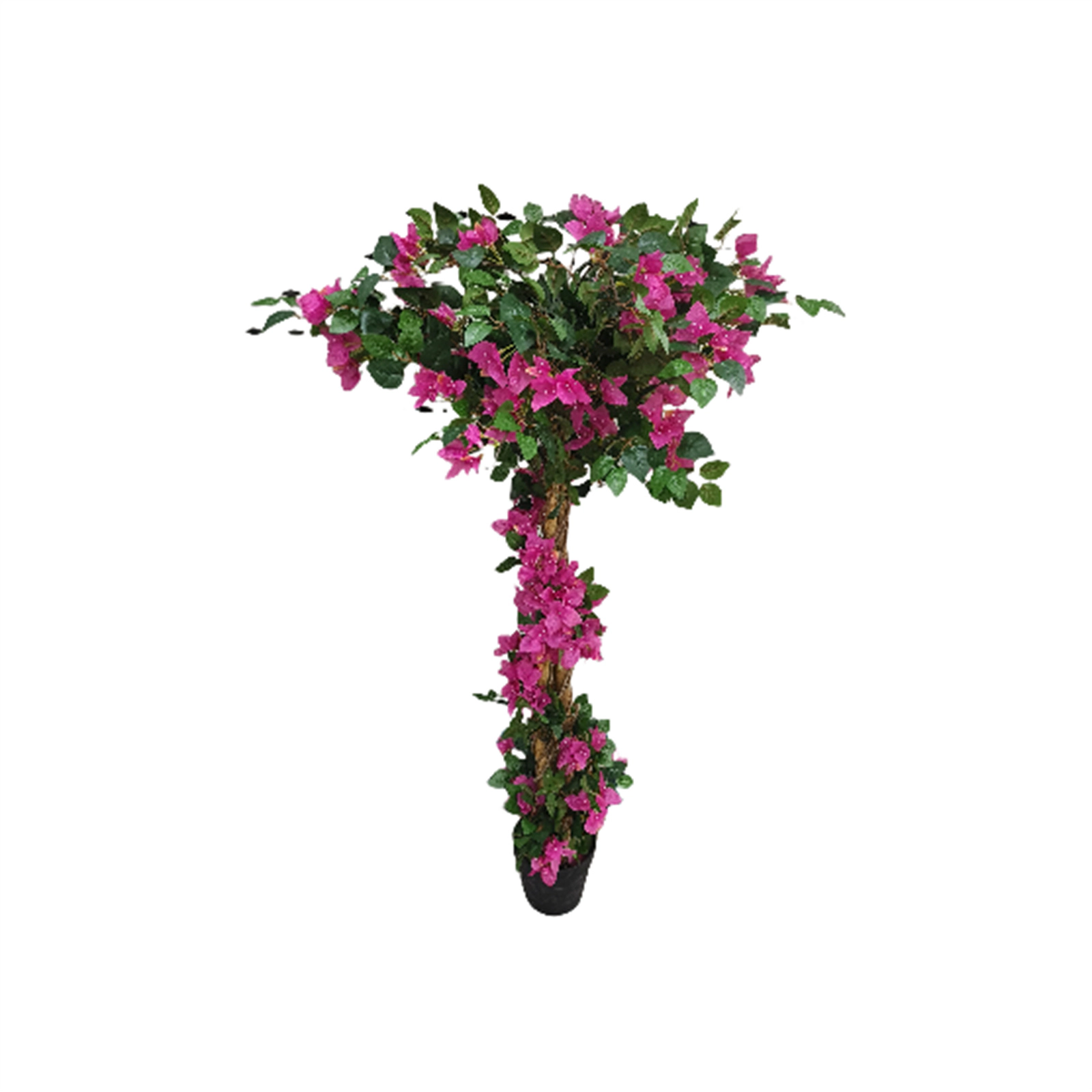 49in Artificial Bougainvillea Tree with Flowers, Realistic Faux Blooming Tree in Pot, Silk Flower Fake Plant