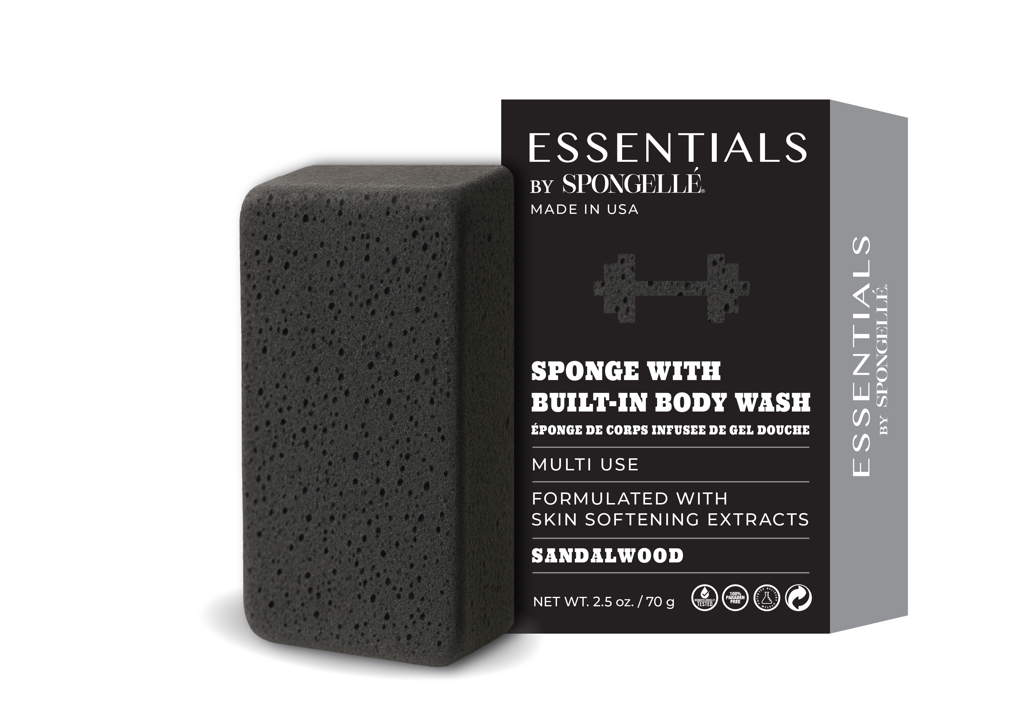 ESSENTIALS BY SPONGELLE - MENS BODY BUFFER - SANDALWOOD