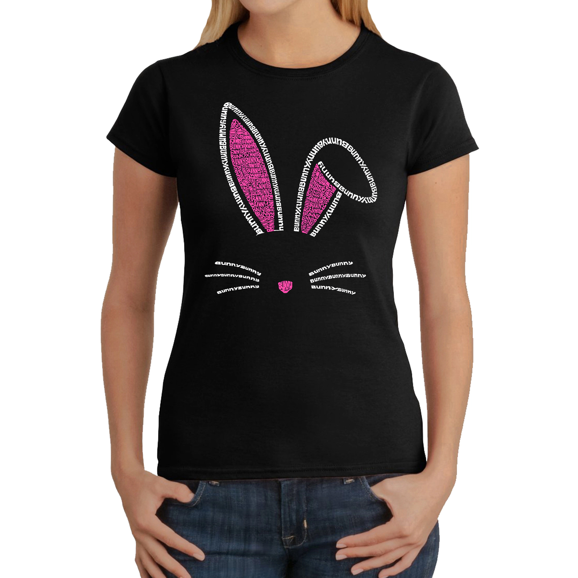 LA Pop Art Women's Word T-Shirt - Bunny Ears