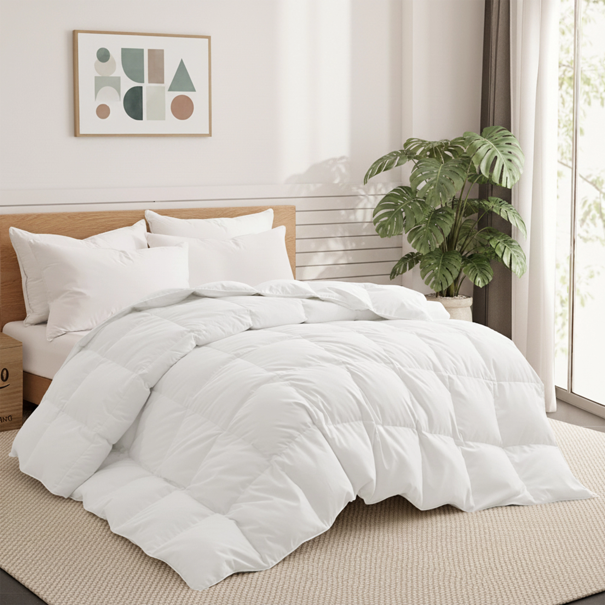 PEACENEST Lightweight Feather Fiber Comforter Soft Fluffy Duvet Insert