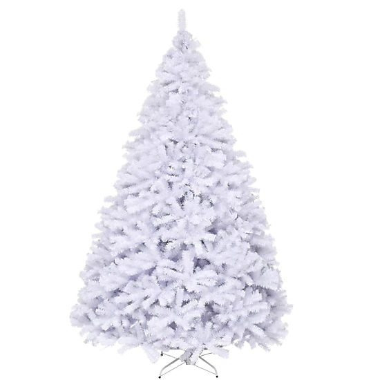 Glintex 9-Ft White Christmas Tree with 2132 Branch Tips and Foldable Iron Base, White