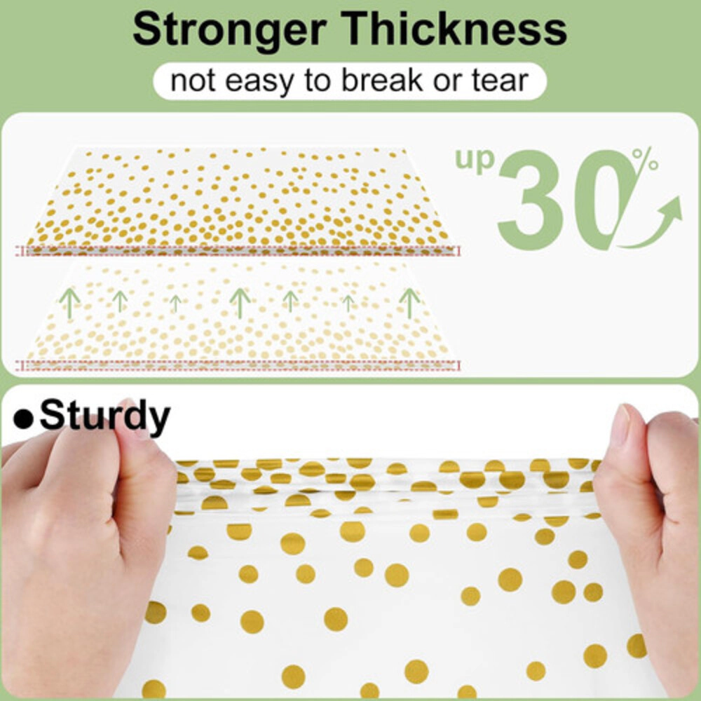 Technopliance 3 Pack Disposable Waterproof Polka Dot Tablecloth 54 x 108 Inch