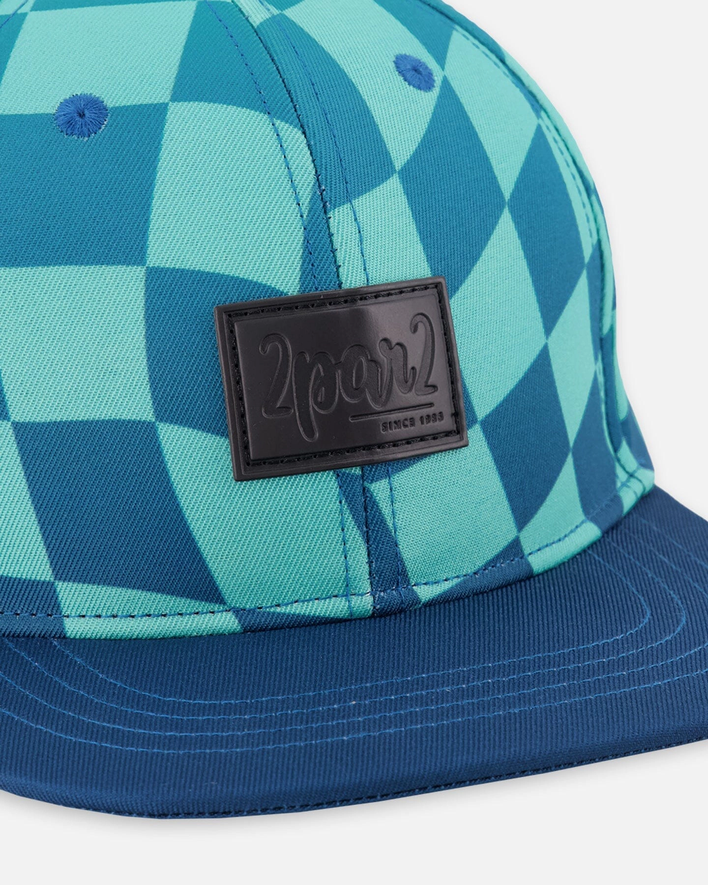 Deux par Boys Cap Printed Checkerboard
