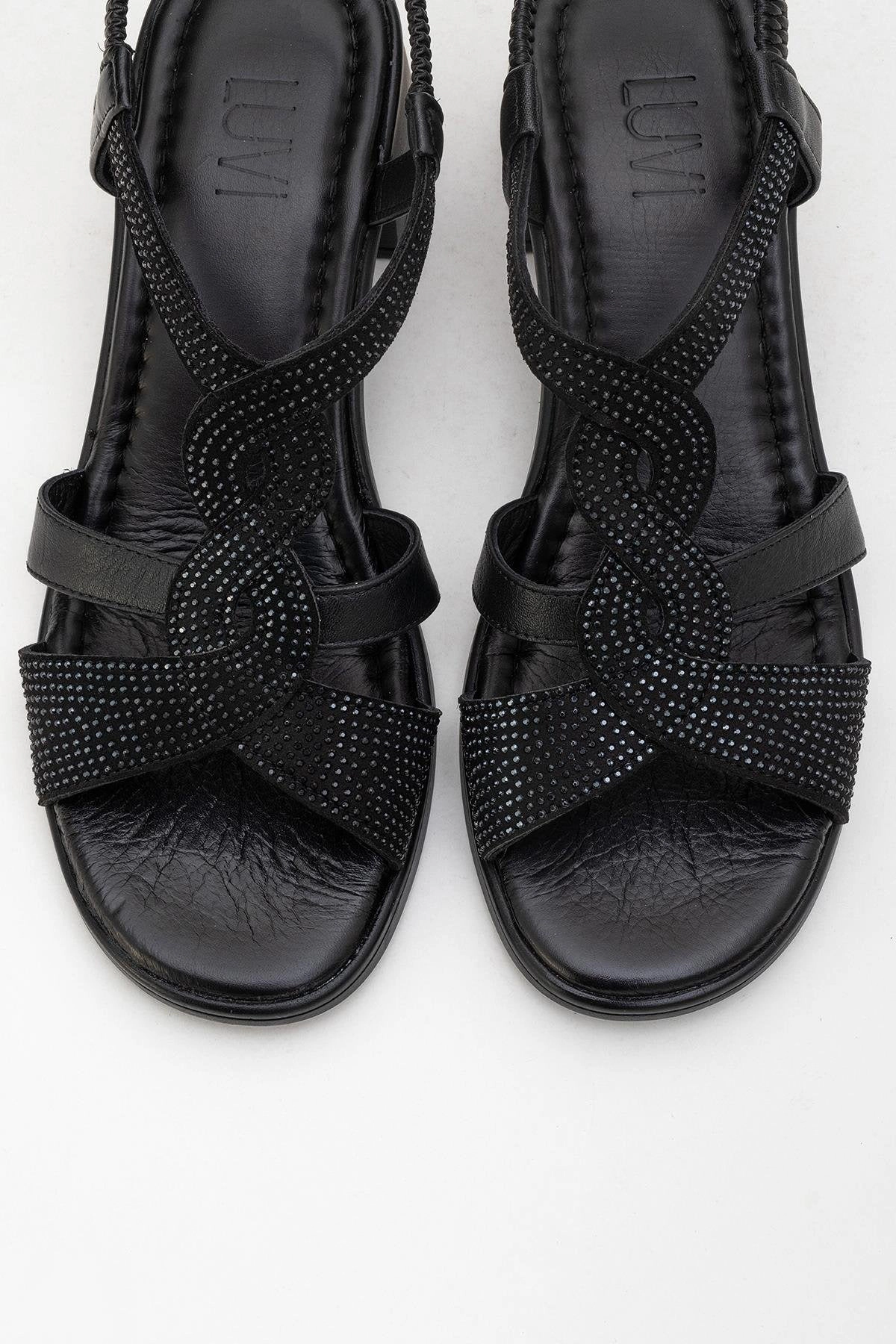 Forever & Always Womens Dolen Leather Chunky Sandal
