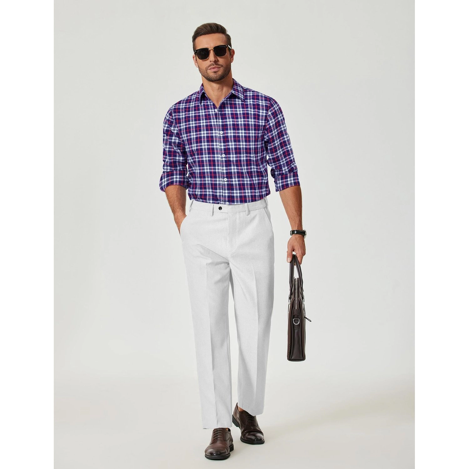 COOFANDY Mens Dressy Short Sleeve Button Down Shirt Lapel Collar Pocket Casual Tops
