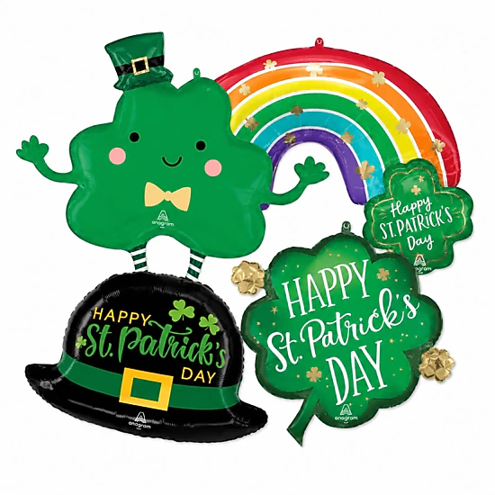 LoonBalloon St. Patrick's Day 15-Pack Shape Balloon Assortment - 18 in ...