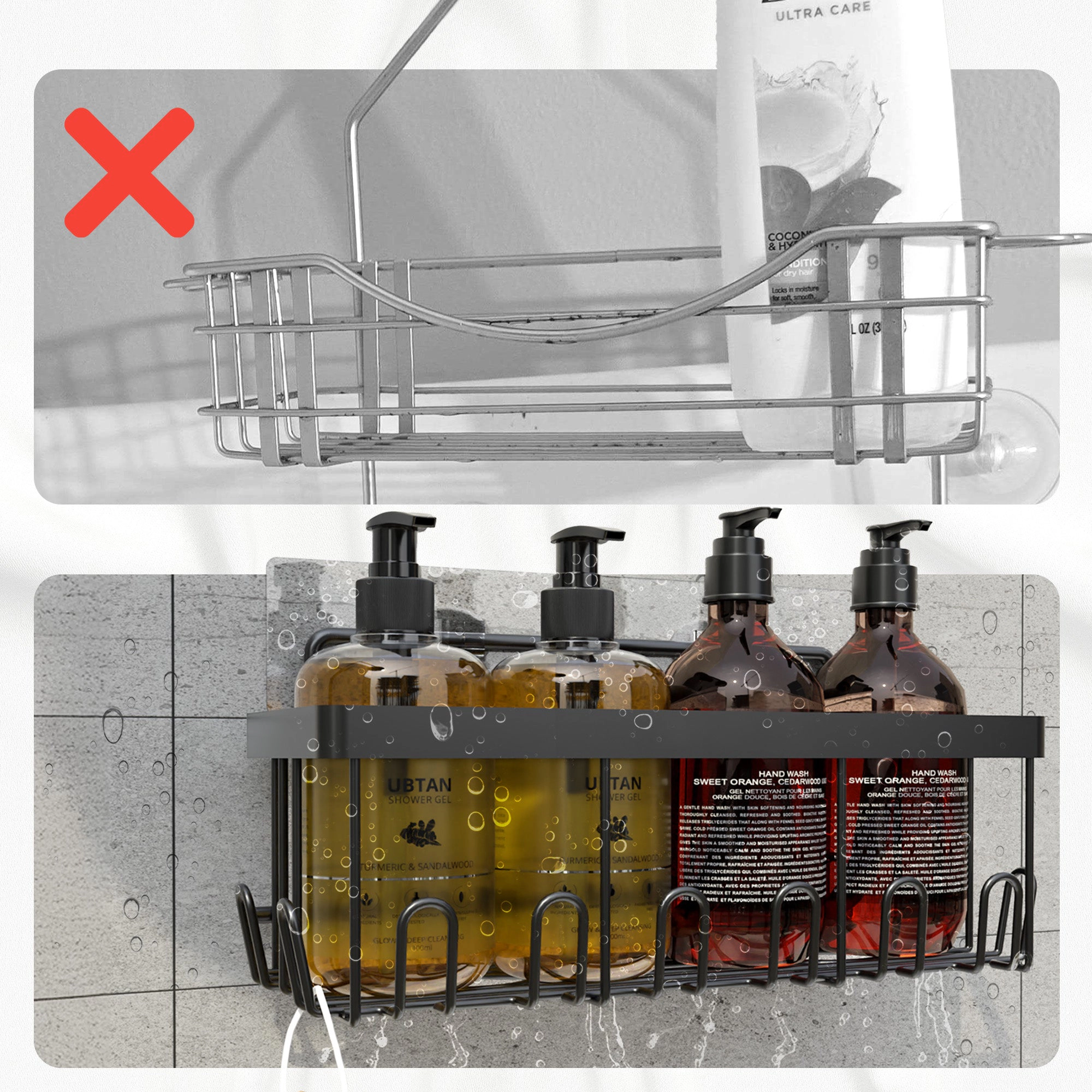Cheer Collection 5-Pack Stainless Steel Shower Caddy and Kitchen Organizer Set