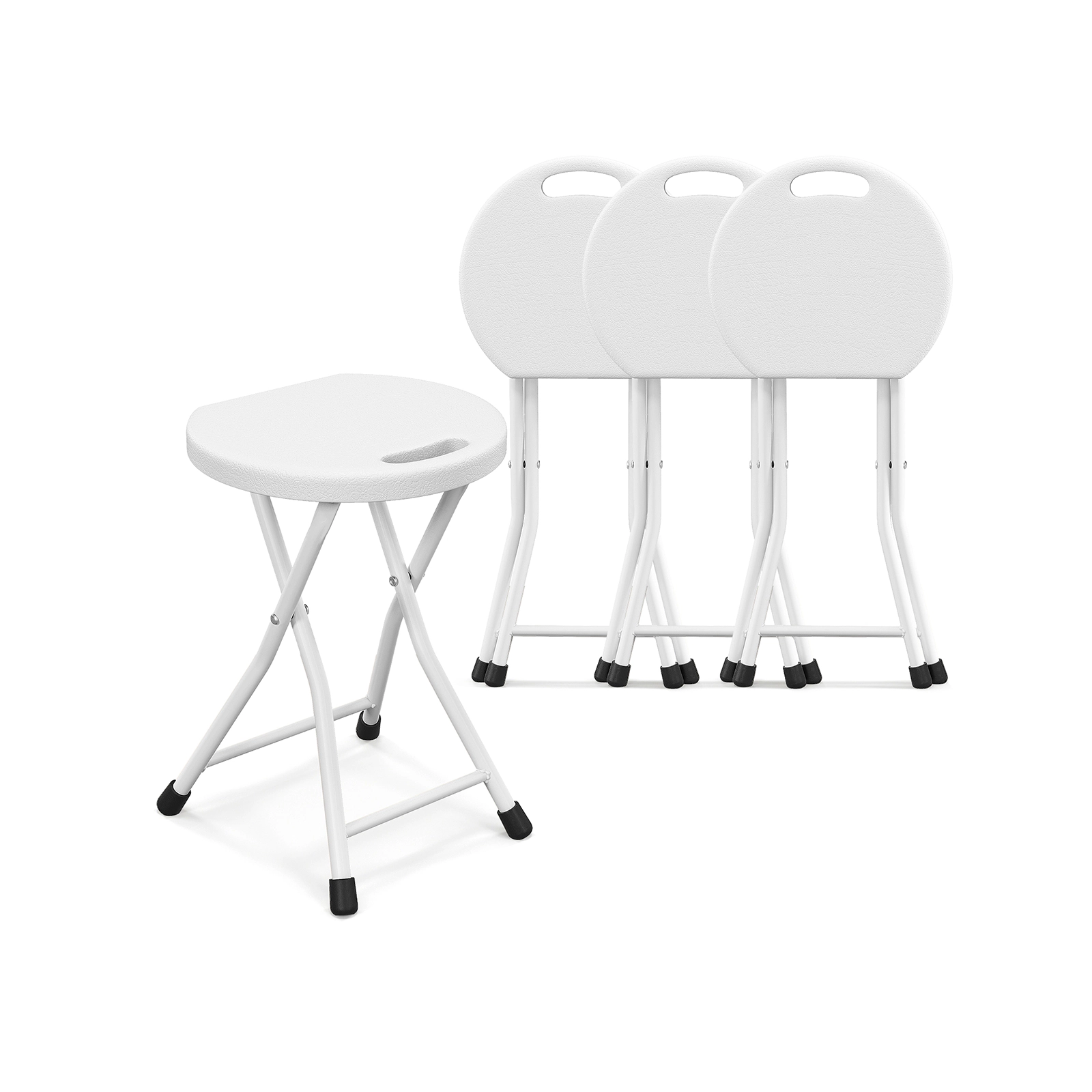 LJG Folding Stool with Built-in Handle for Adults