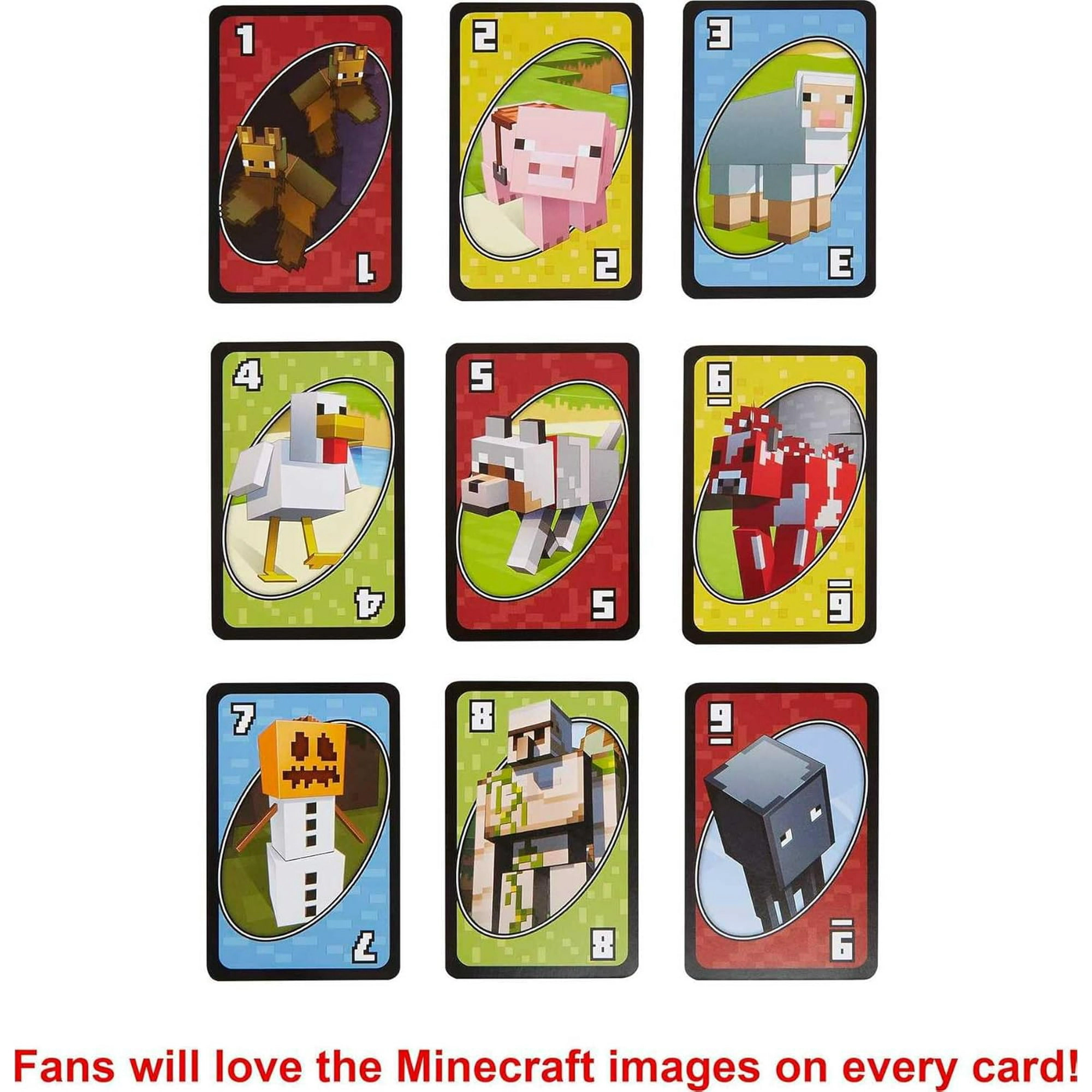 Mattel UNO Minecraft Card Game with Creeper Rule