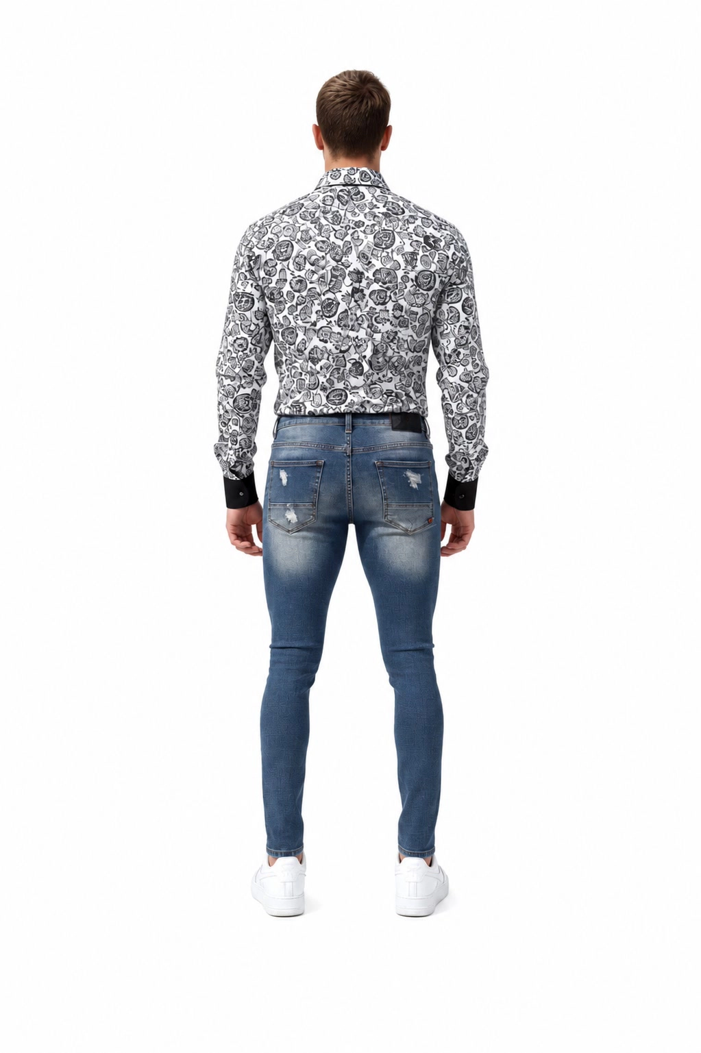 Elie Balleh Men's Distressed Slim Fit Jeans