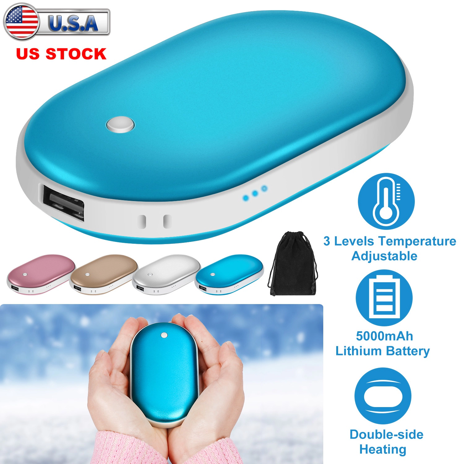 GBruno 2-in-1 Hand Warmer 5000mAh Power Bank