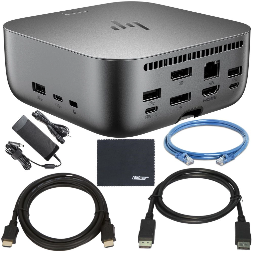 HP Thunderbolt 4 Ultra 280W G6 Dock (AW5M5UT#ABA) + ZoomSpeed 6-ft DisplayPort Cable + ZoomSpeed 6-ft HDMI Cable +
