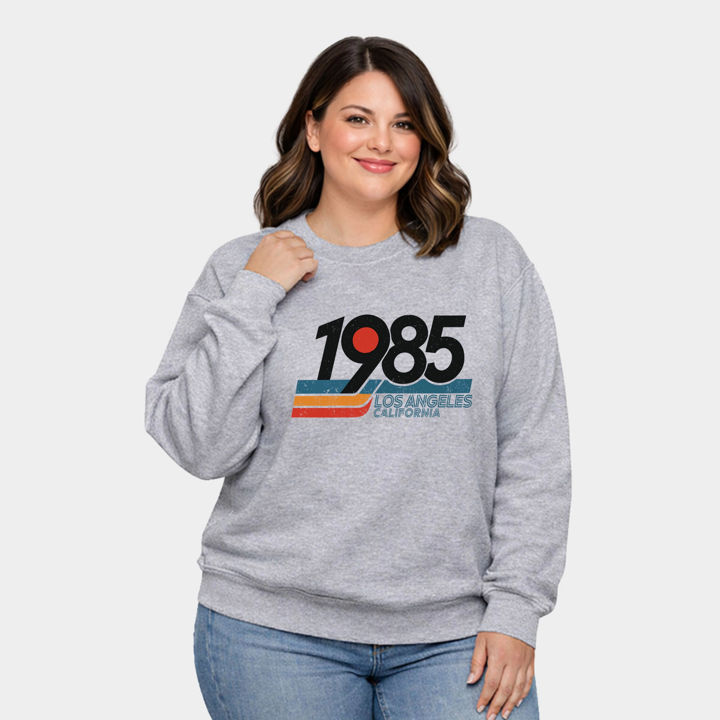 Simply Sage Market - Women's Plus Sized Graphic Sweatshirt Retro 1985 Los Angeles