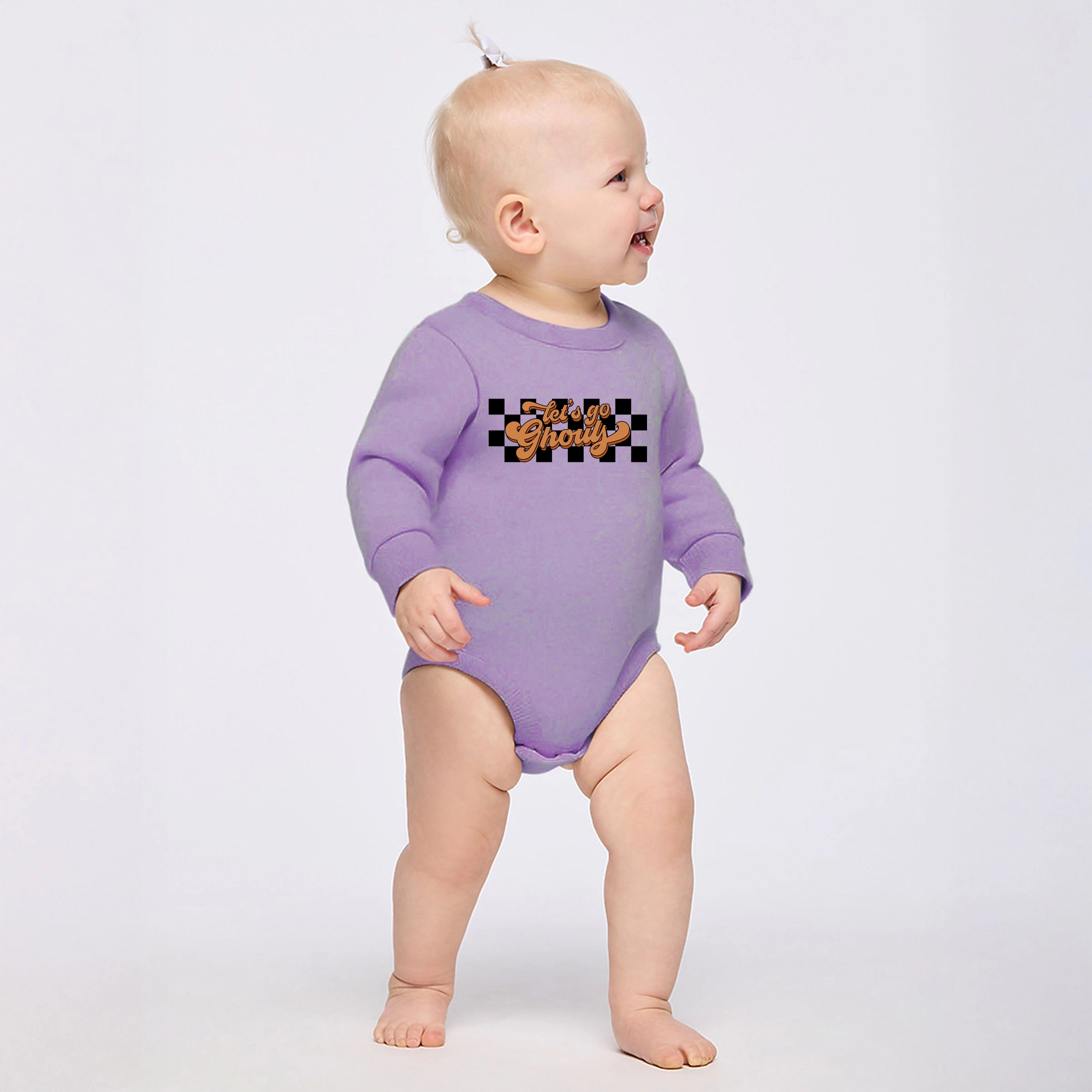 The Juniper Shop - Infant Fleece BodySuit Let's Go Ghouls Checkered