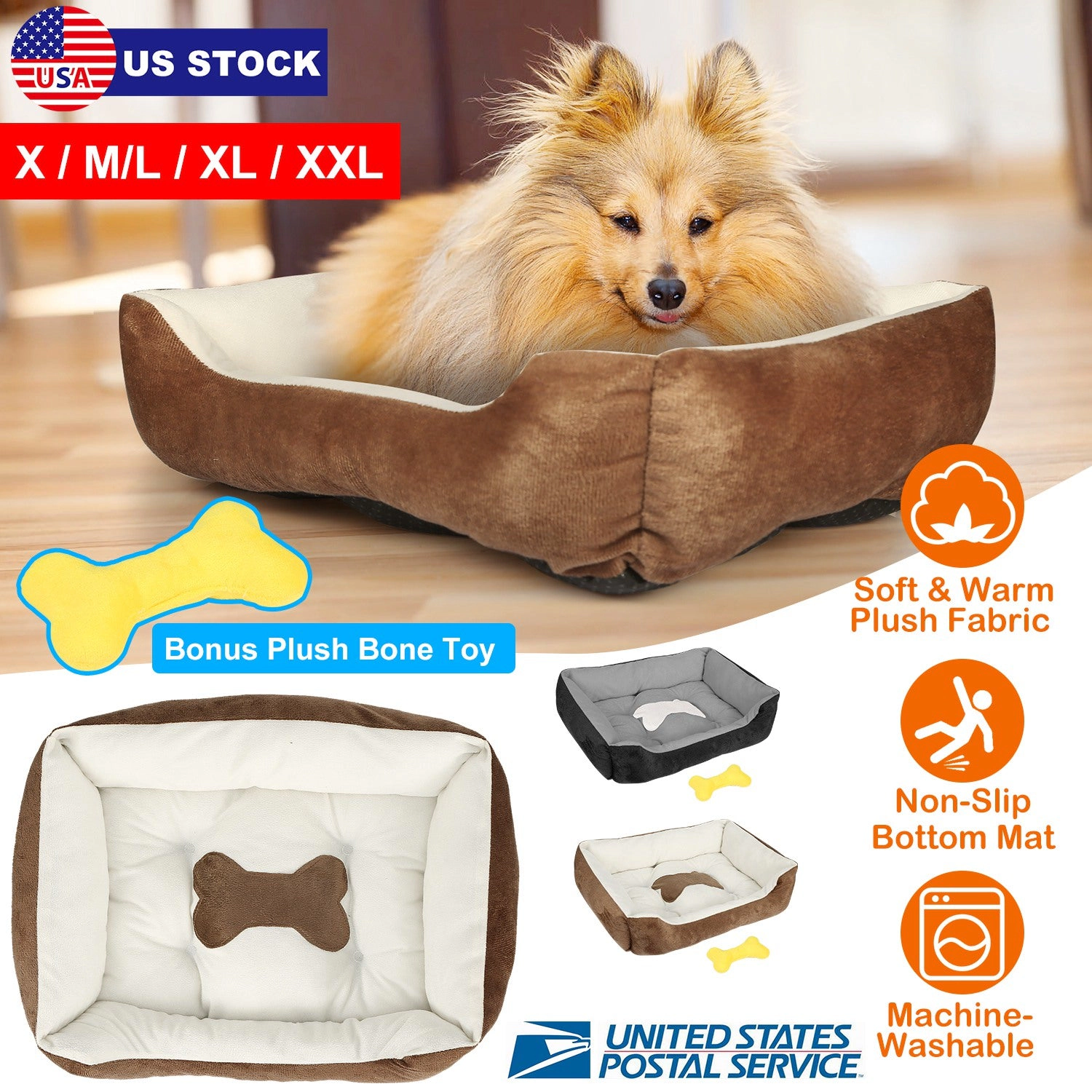 GBruno Plush Non-Slip Pet Bed