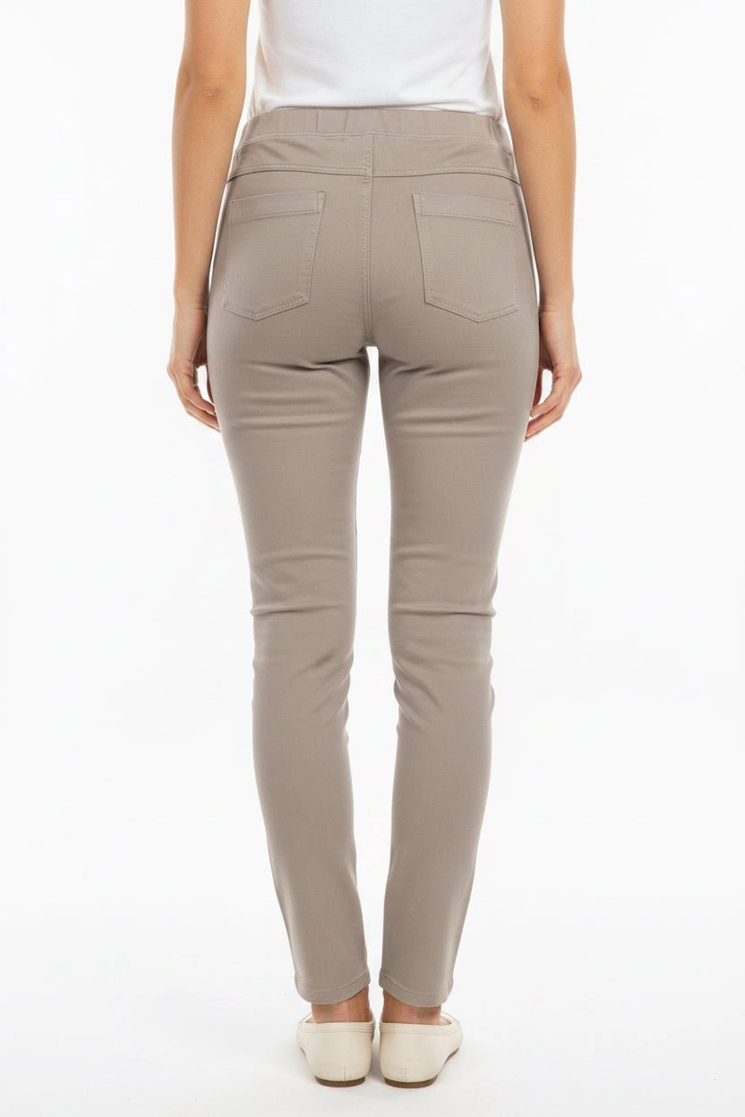 DressAtR Women's Cream Stretch Skinny Fit Trouser