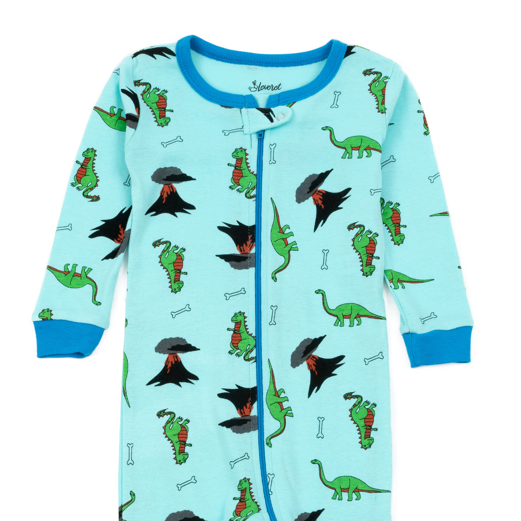 Leveret Toddler Dinosaur Cotton Footed Pajamas