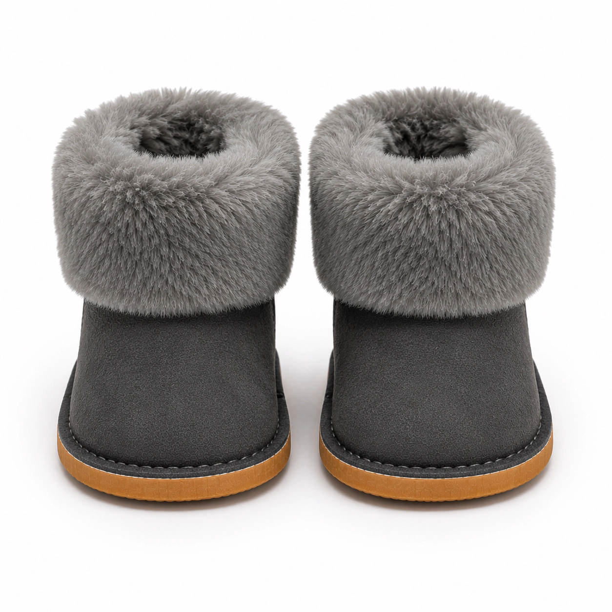 MBD Grey Faux Fur Winter Boots for 18 Inch Dolls – Fully Lined Cozy Snow Boots