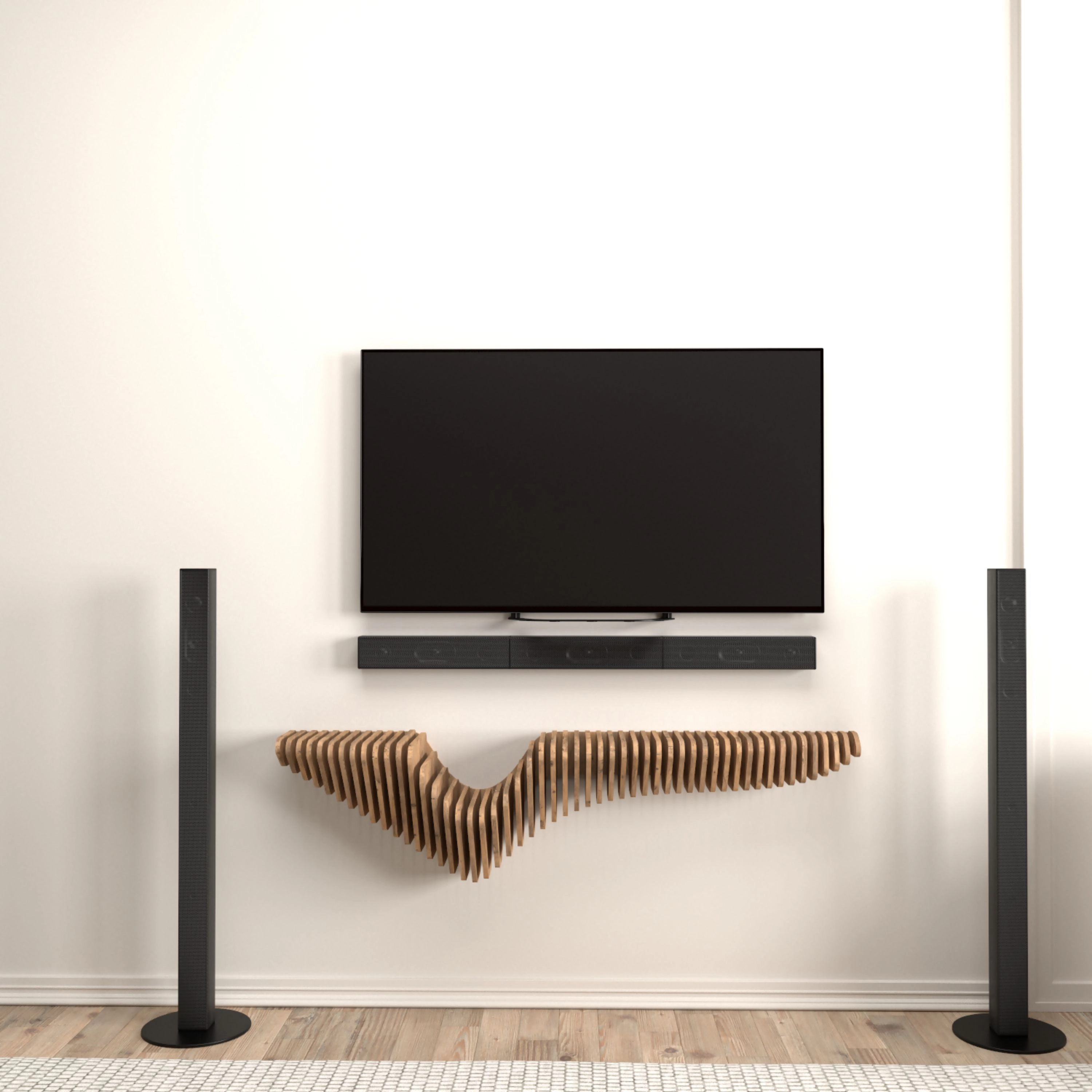 Wear Sierra 48" Geometric Floating Wall Shelf
