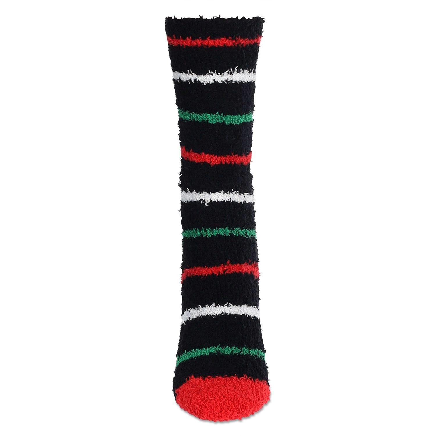 MeMoi Women's Striped Reindeer Embroidery Cozy Crew Socks