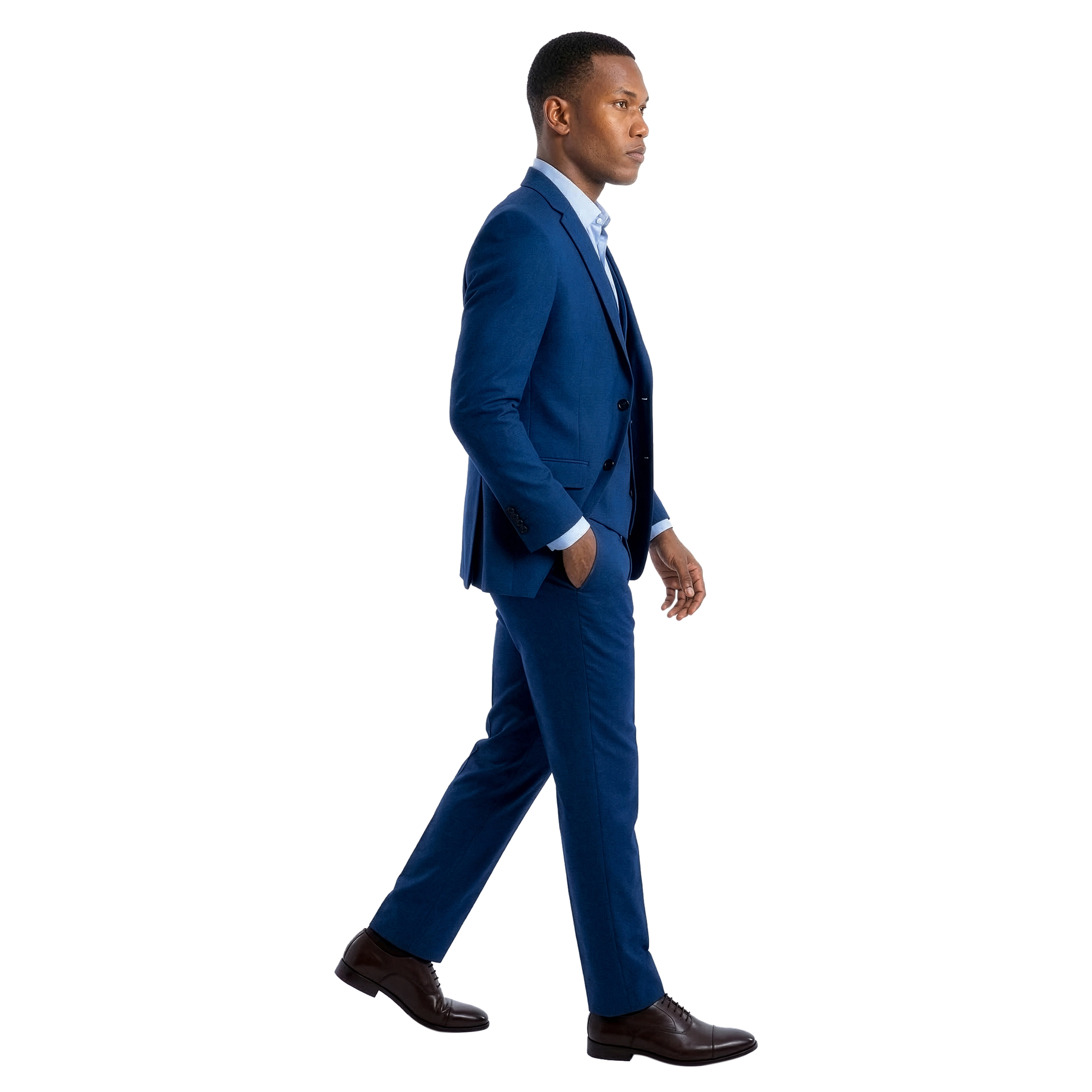 Tazzio Mens Regular Fit 3 Piece Sharkskin Suit Set
