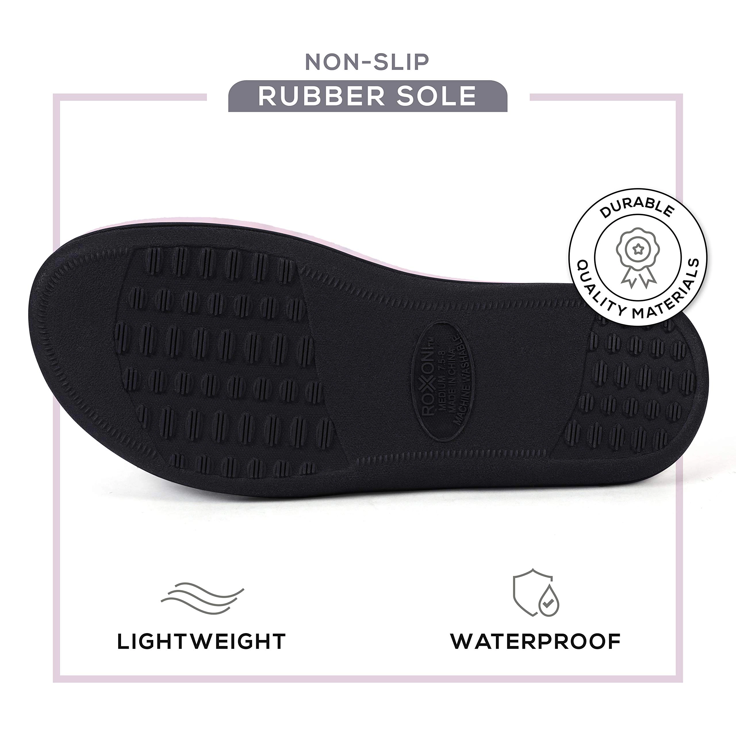 Roxoni Women's Soft Open-Toe Memory Foam Slide Slippers