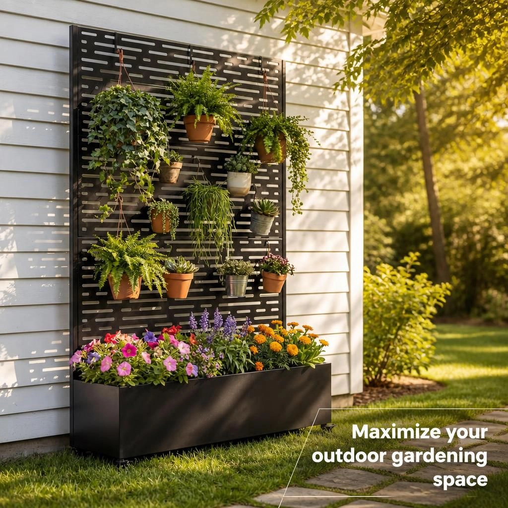 WOW PIONEER Tall Freestanding Metal Garden Planter