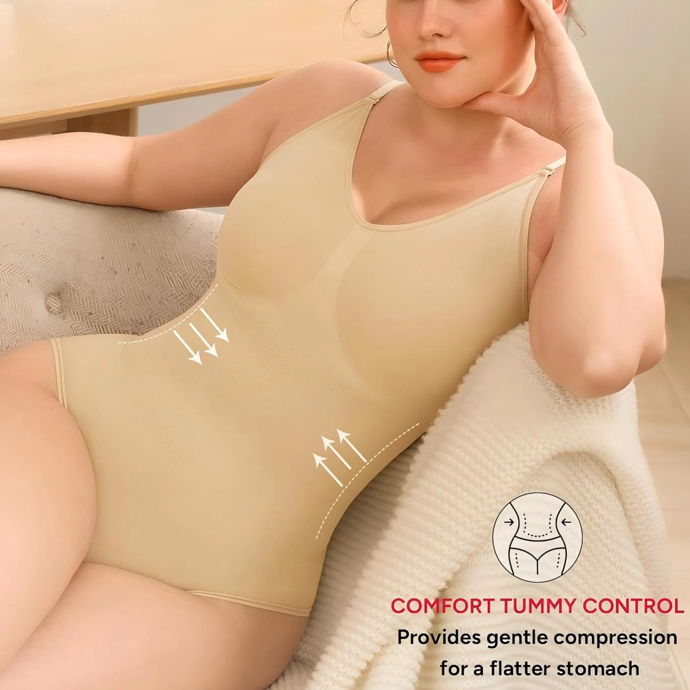 Nebility Womens Seamless Tummy Control Bodysuit