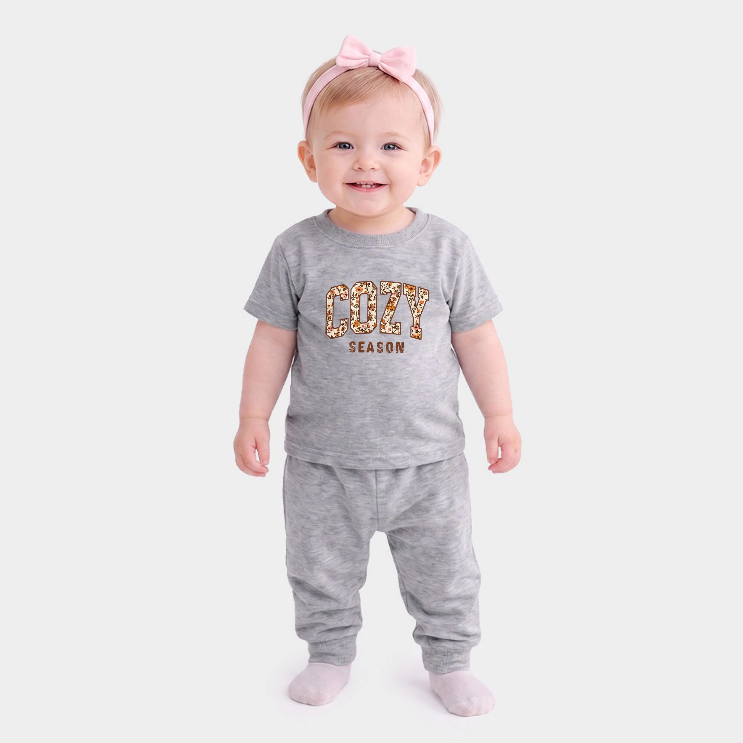 The Juniper Shop - Infant Jogger Pant Crew Set Cozy Season Floral