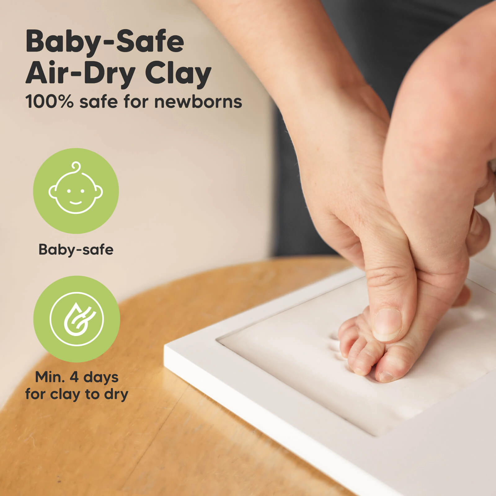 KeaBabies Baby Handprint & Footprint Keepsake Duo Frame for Girls and Boys