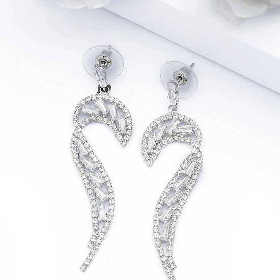 AGP PARIS Womens Glittering Curve Drop Earrings