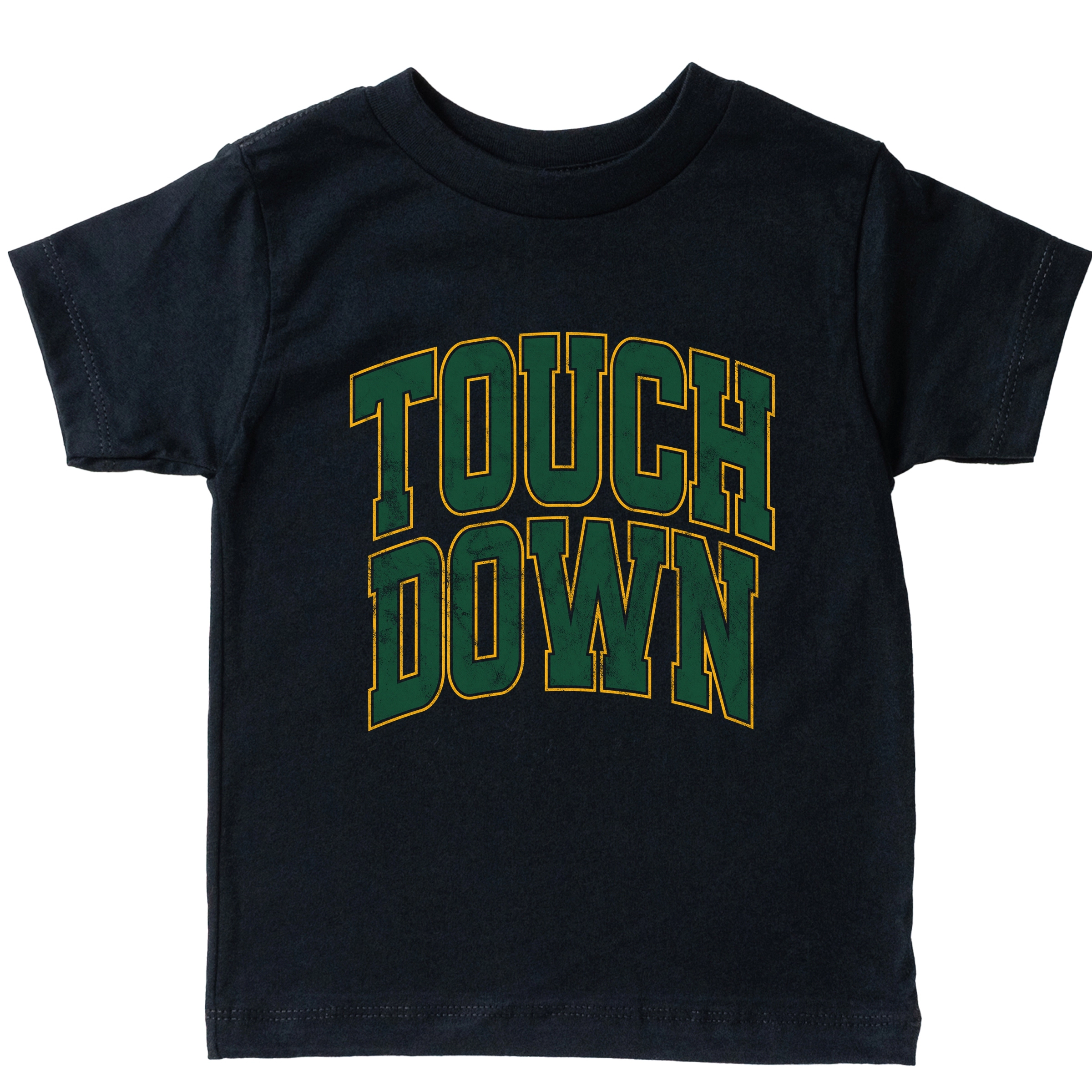 The Juniper Shop - Toddler Short Sleeve Graphic T-Shirt Touchdown Stacked Green