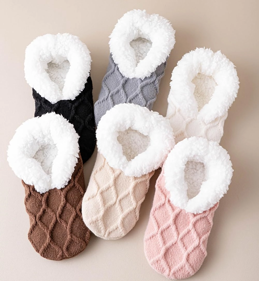 Wardrobe Whimsy Women Sherpa Lined Fuzzy Slipper Socks