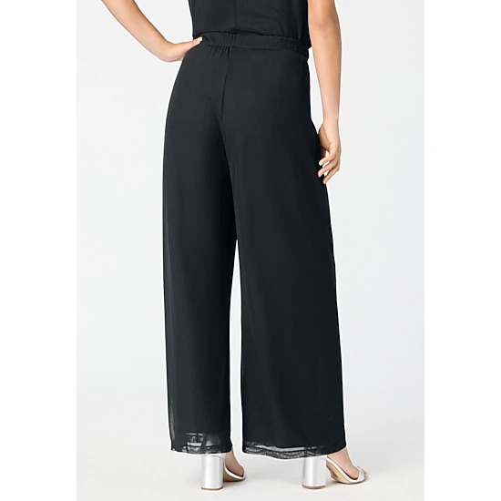 Roaman's Women's Plus Size Mesh Overlay Pant - JCPenney