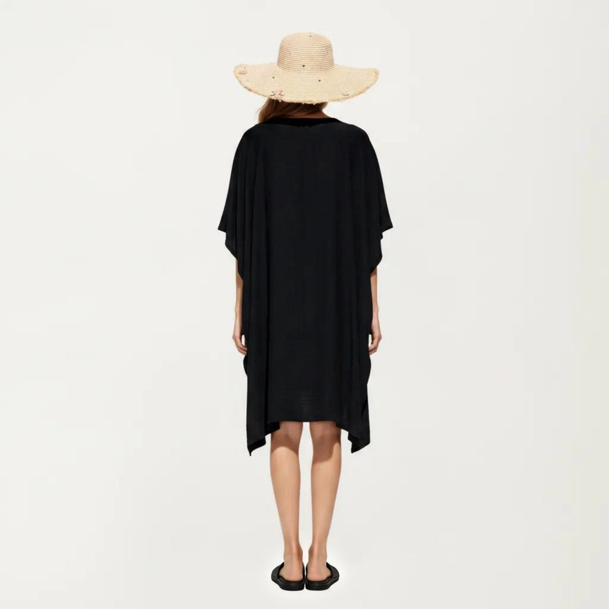 Anna-Kaci Women's Button Front Collared Lightweight Beach Swim Cover Up Shirt Dress