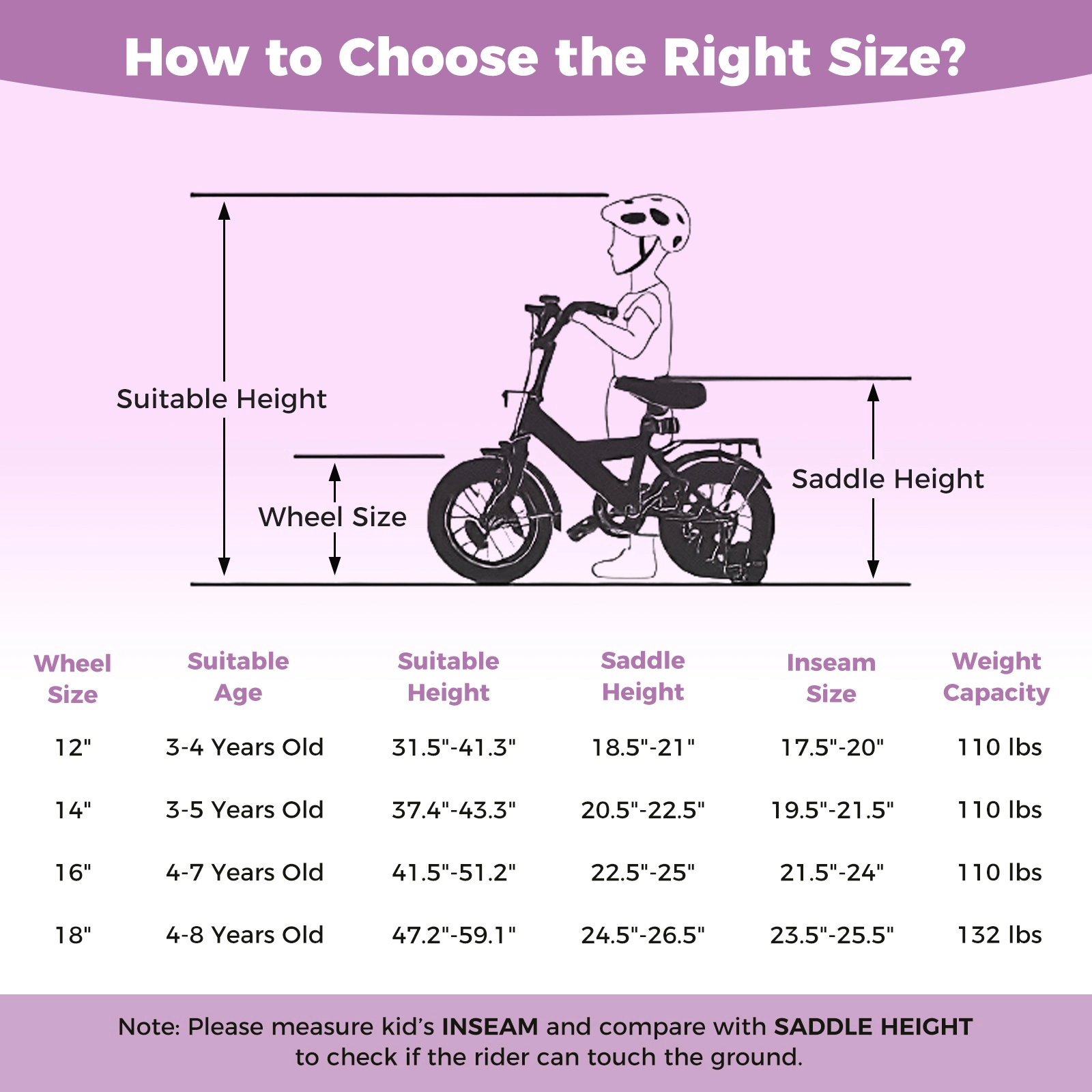 SUGIFT Purple Removable Training Wheels Adjustable Seat and Dual Brakes Kids 12 Inch Bike