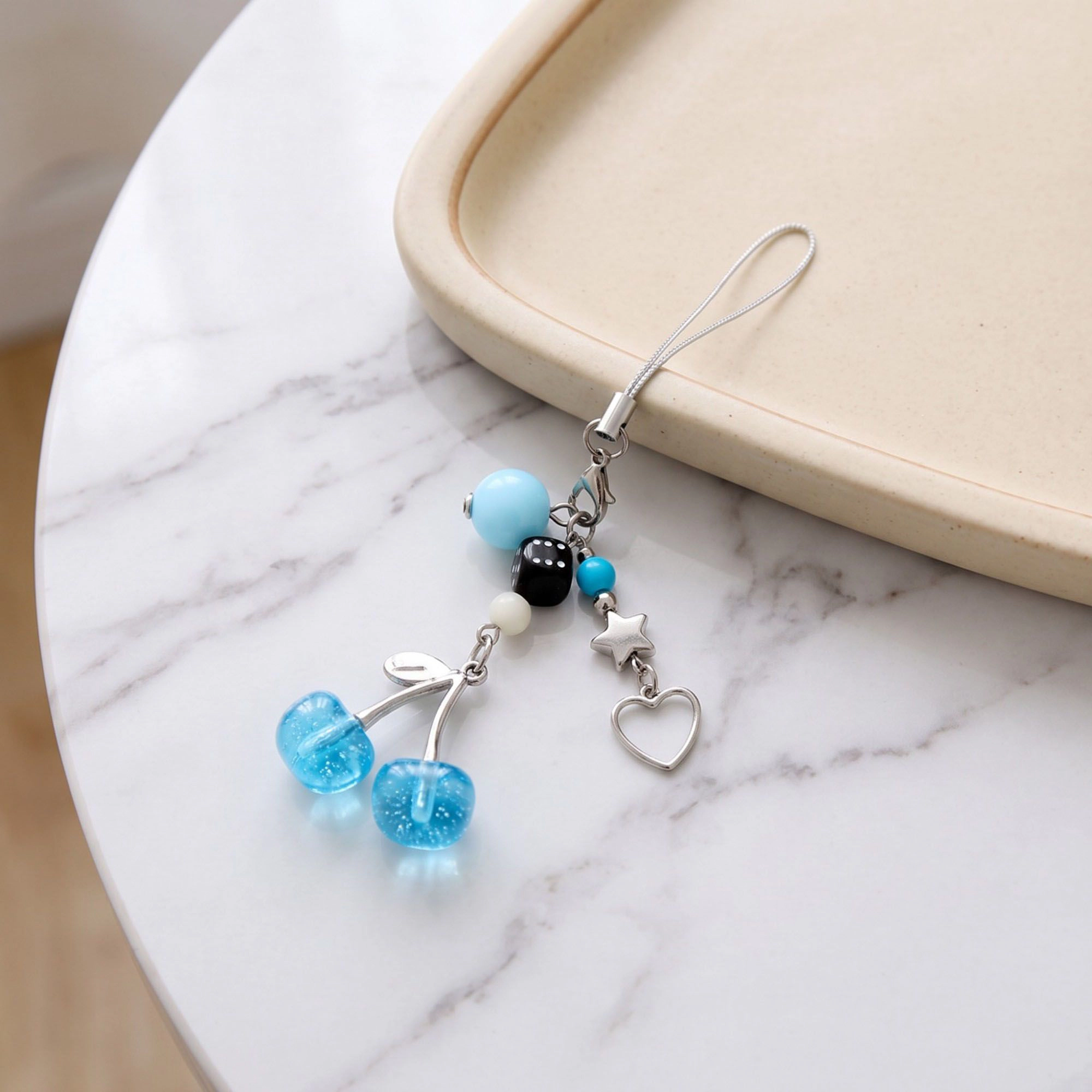 Alilang Women's 2-Piece Womens Beaded Phone Charm with Hanging Loop and Decorative Accents