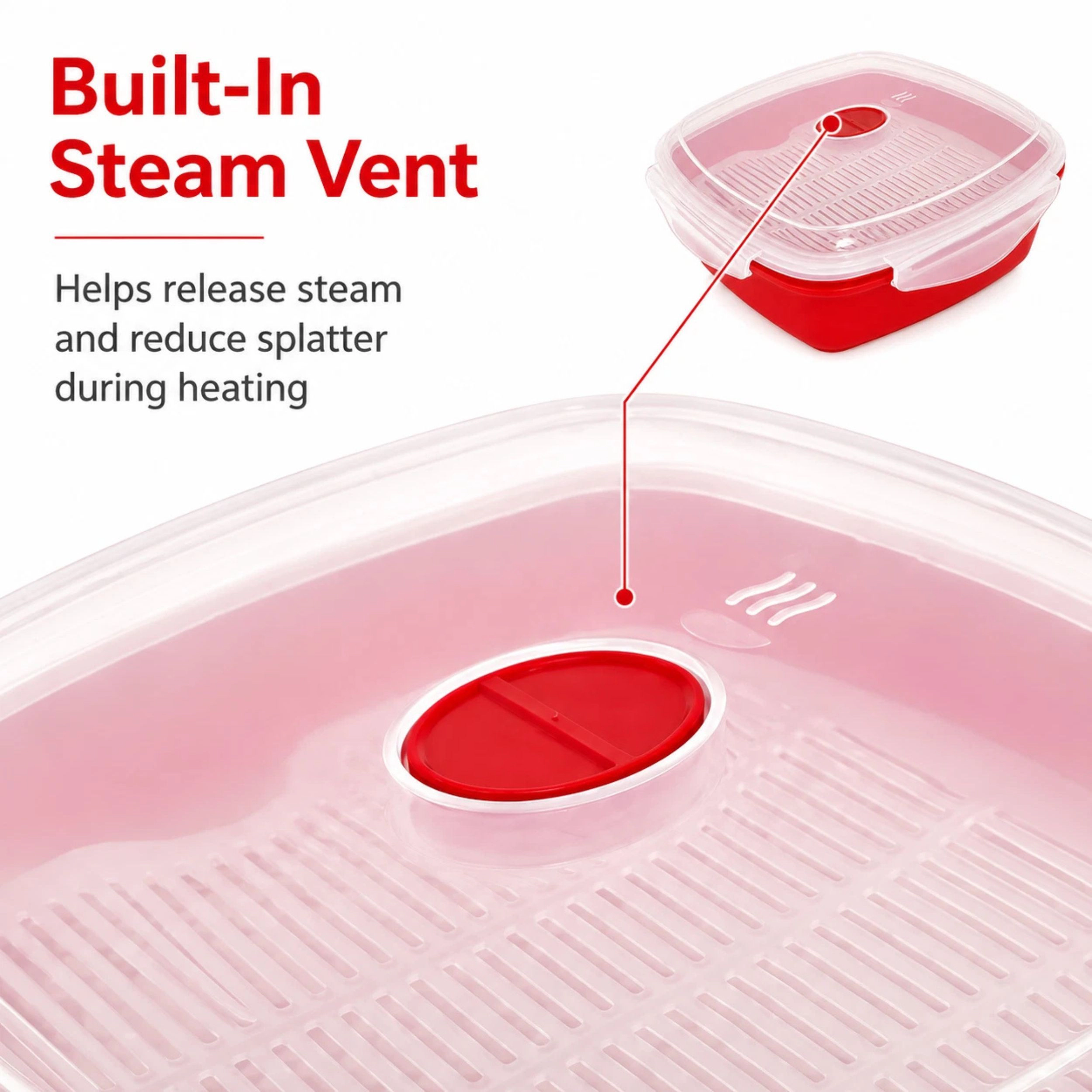 Home Collection Microwave Steamer Grill with Vented Lid BPA-Free Meat & Vegetable Cooker