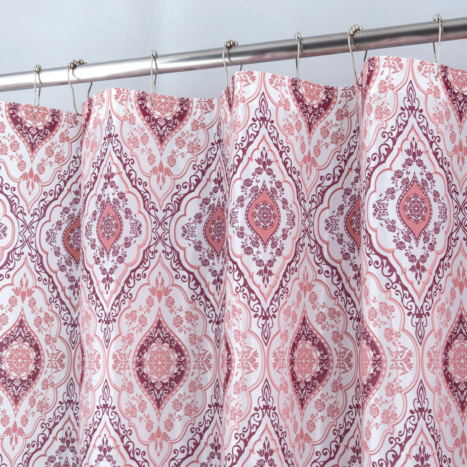RT Designers Collection 90 GSM Printed Peva Glit Jaxx Shower Curtain  70" x 72" Burgundy