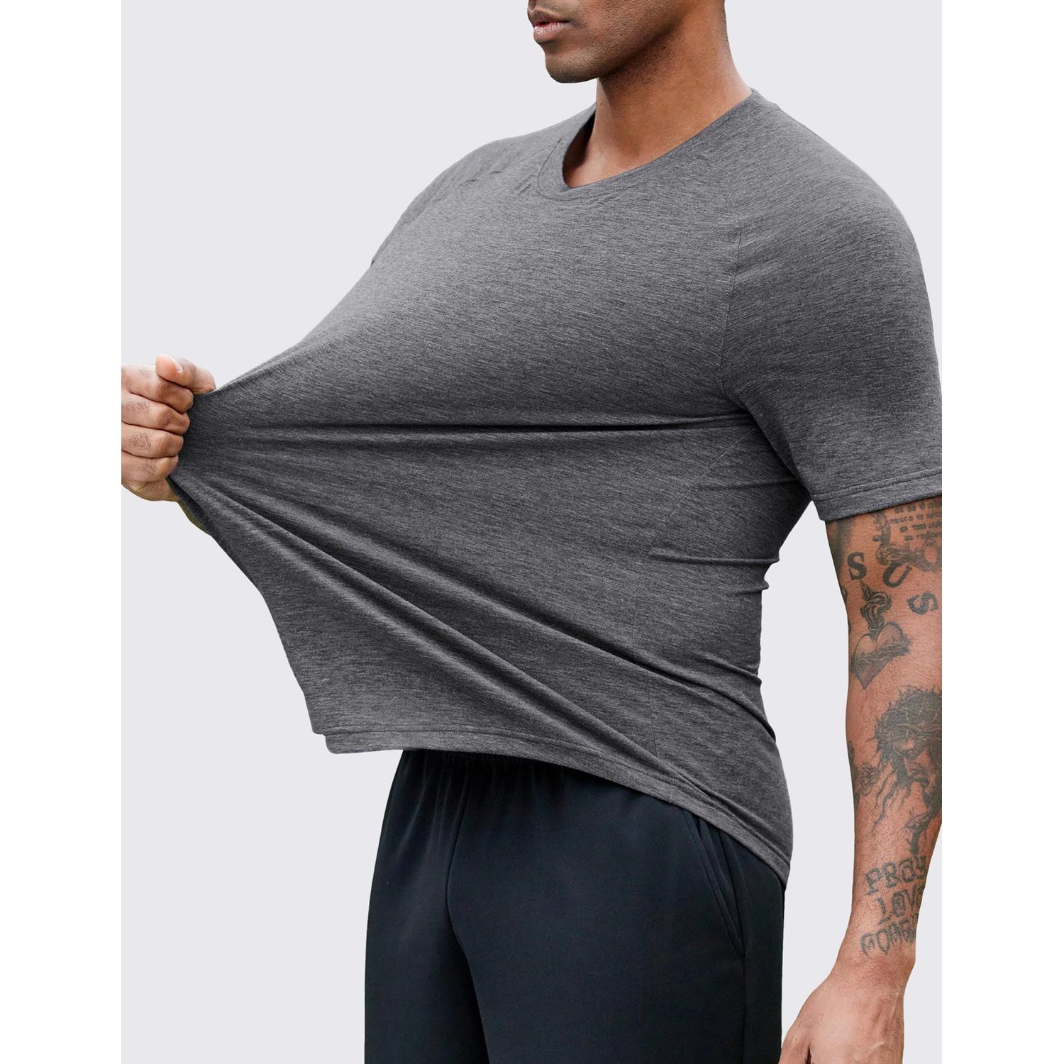 Pinspark Mens Classic Crew Neck Short Sleeve T-Shirts Solid Casual 3 Pack Tees