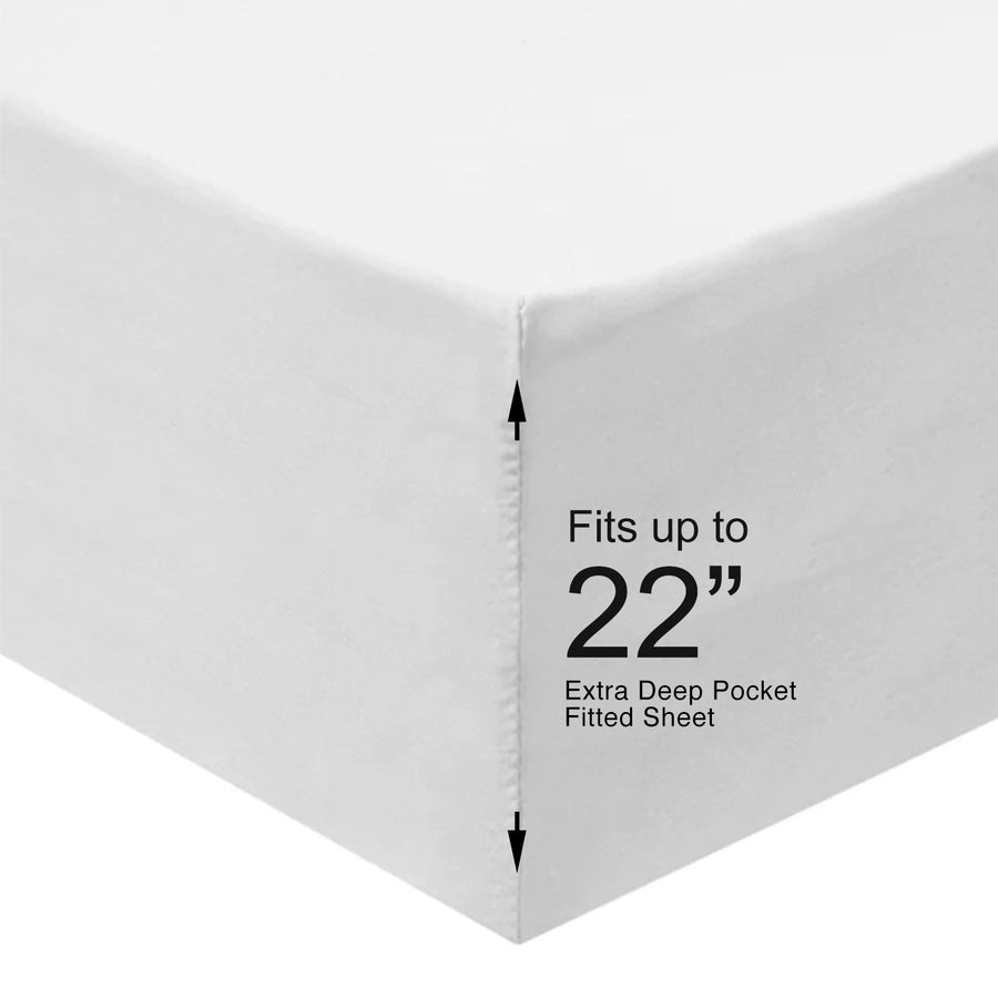 Egyptian Linens 4-Piece Oversized Heavyweight 1000-Thread Count Cotton Sheet Set with 22-Inch Deep Pockets