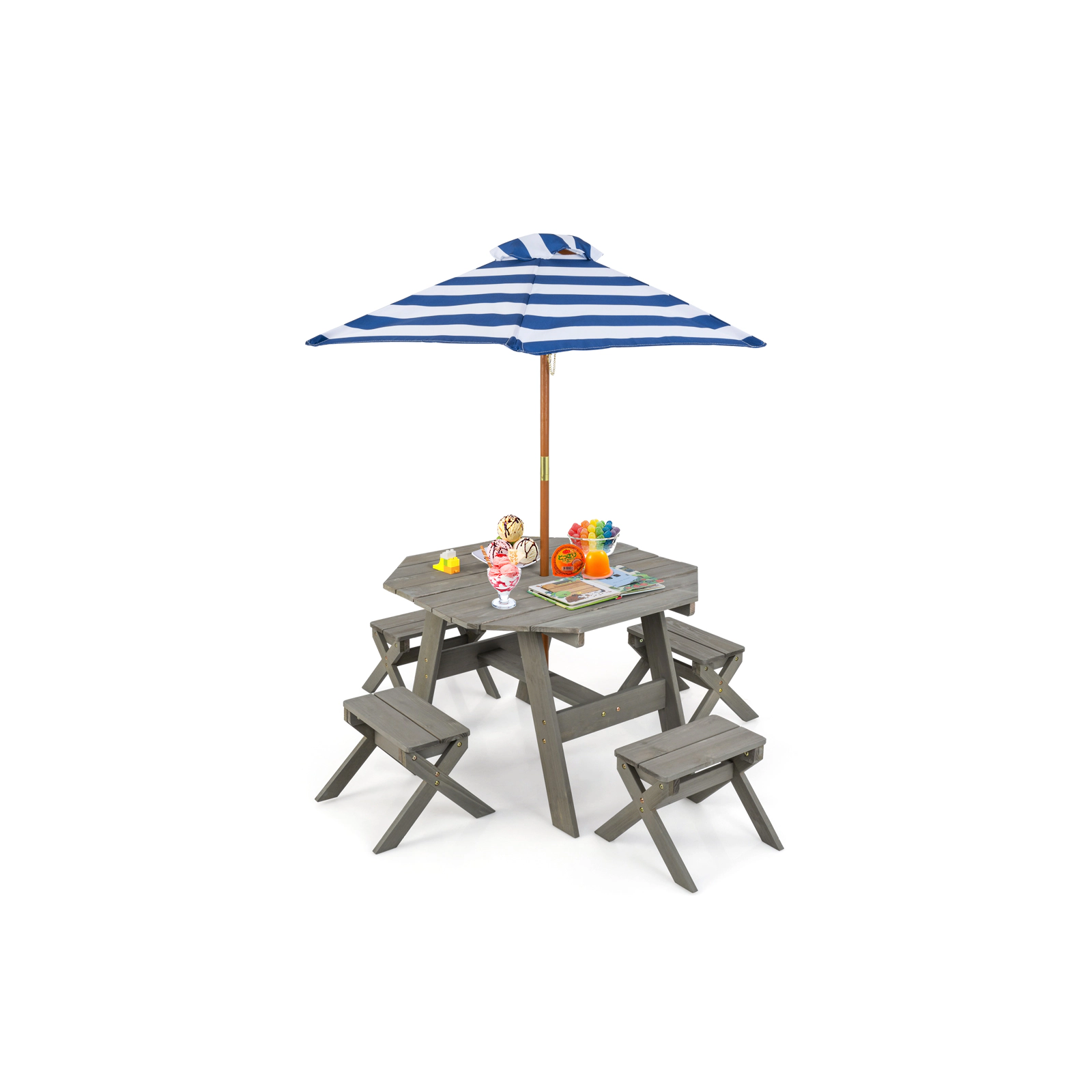 Hivvago Kids Wooden Table Set For Children Aged 3+ Years